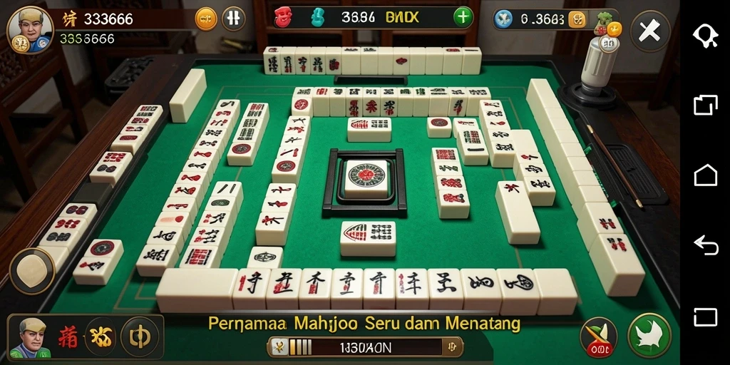 Tampilan gameplay <strong>333666</strong> dengan ubin Mahjong berwarna-warni menyusun tantangan strategis.