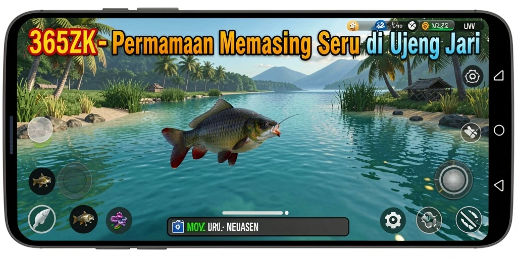 Tampilan gameplay memancing yang mendebarkan di 365ZK.