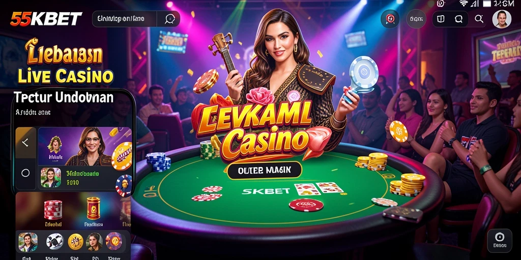 Tampilan permainan Live Casino di 55KBET yang sangat interaktif.