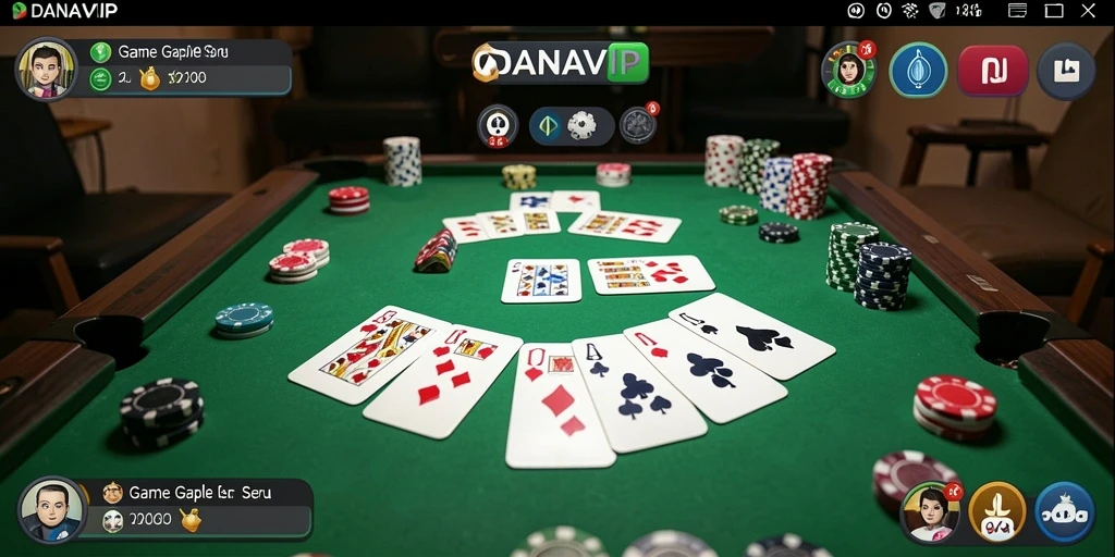 Tampilan gameplay seru di DANAVIP saat bermain Gaple.