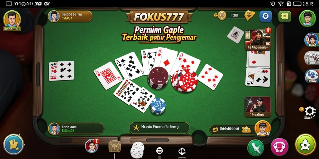 Screenshot gameplay FOKUS777 menampilkan serunya permainan Gaple.