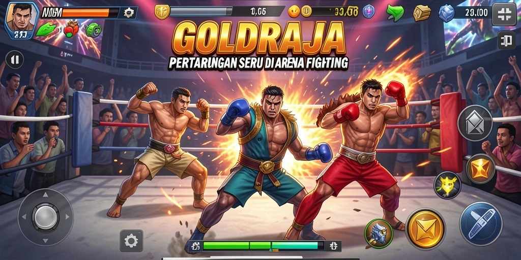 Gameplay seru di <strong>GOLDRAJA</strong> dengan aksi pertarungan yang mendebarkan.