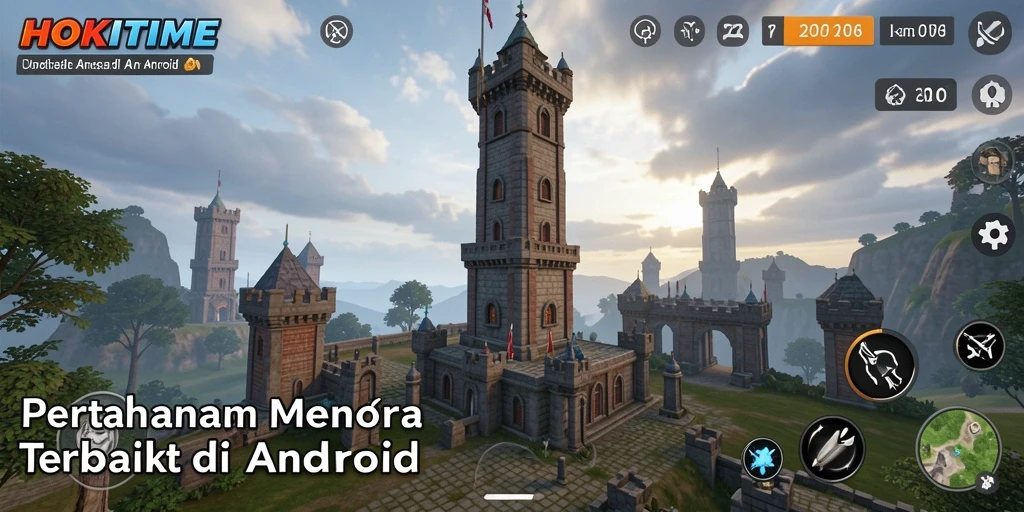 Gameplay seru HOKITIME menara pertahanan melawan gelombang musuh.
