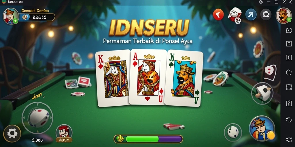 Tampilan utama gameplay Domino IDNSERU yang menarik.