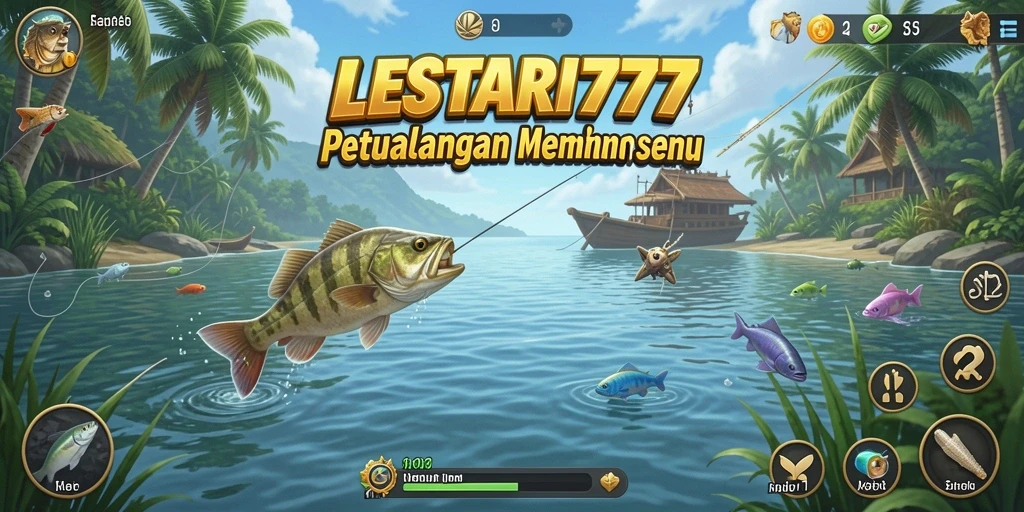 Gameplay LESTARI777 yang menarik dengan aksi memancing yang seru.