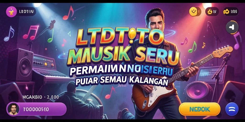 Tampilan gameplay LTDTOTO dengan berbagai pilihan lagu dan tantangan musik.