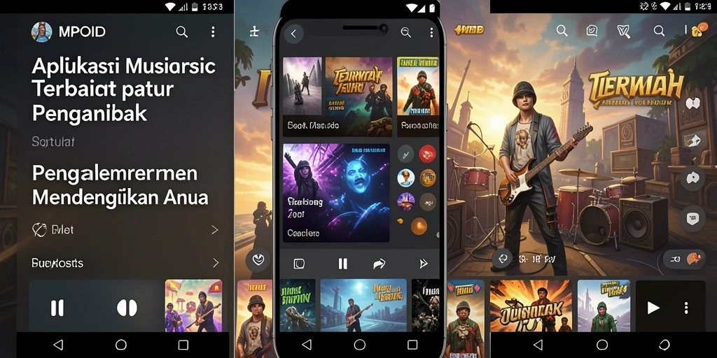 Screenshot MPOID menampilkan tampilan gameplay musik yang menarik.