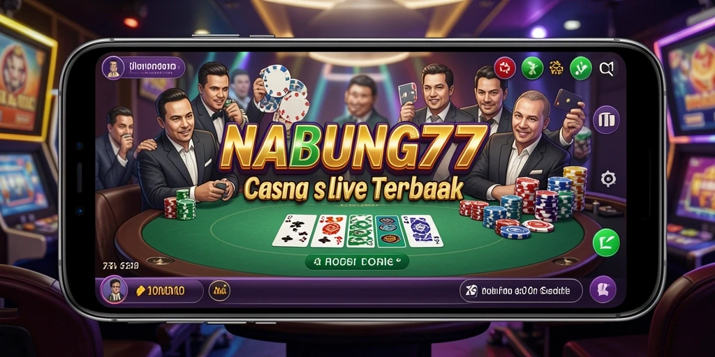 Screenshot gameplay Live Casino NABUNG77 dengan dealer profesional.