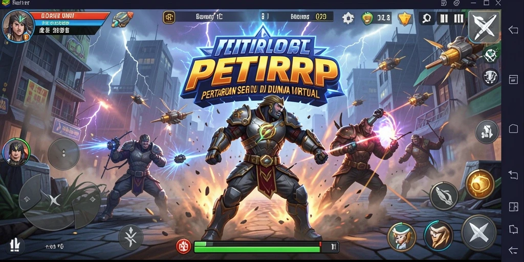Tampilan gameplay PETIRRP yang penuh aksi dan pertarungan seru.