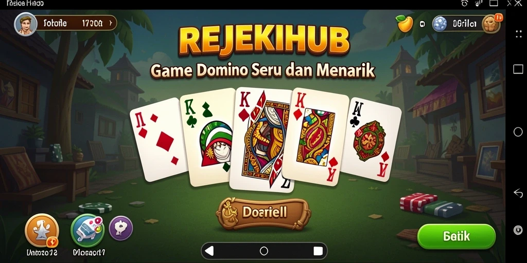 Screenshot gameplay seru dalam REJEKIHUB saat bermain Domino.