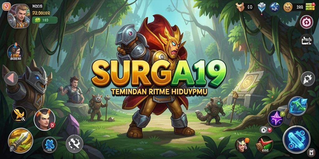 Tampilan gameplay SURGA19 yang penuh warna dan dinamis.