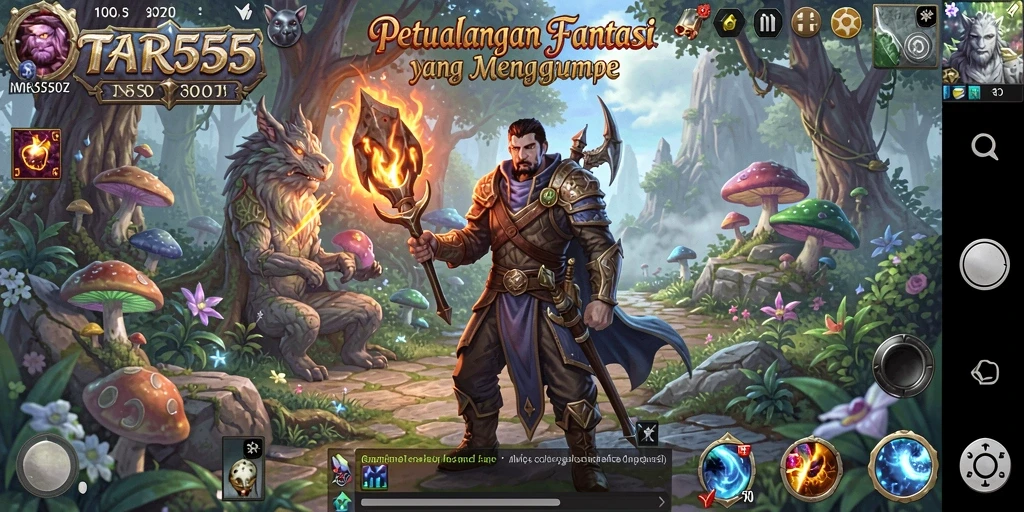 Screenshot TAR555 menunjukkan aksi seru dalam pertarungan RPG.