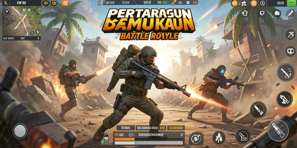 Tampilan gameplay mendebarkan di VW108 yang menunjukkan aksi Battle Royale.